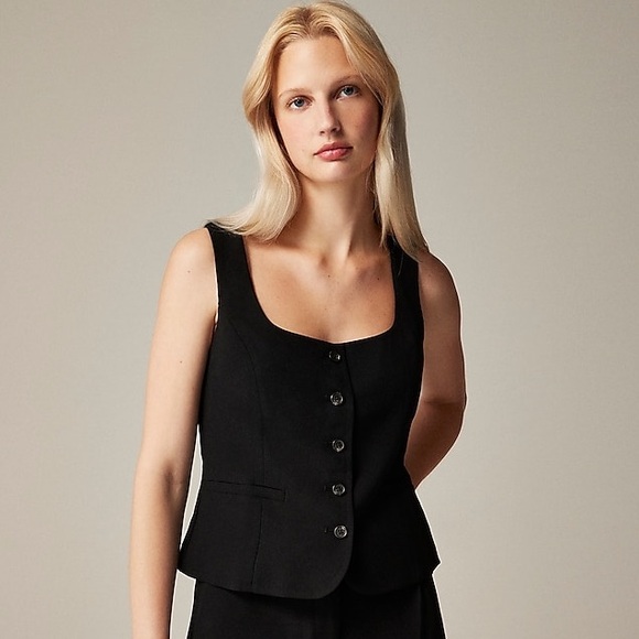 NEW J Crew ‘Scoopneck Vest in Drapey Crepe’ in Black Size 4 $98 Retail - Picture 8 of 11